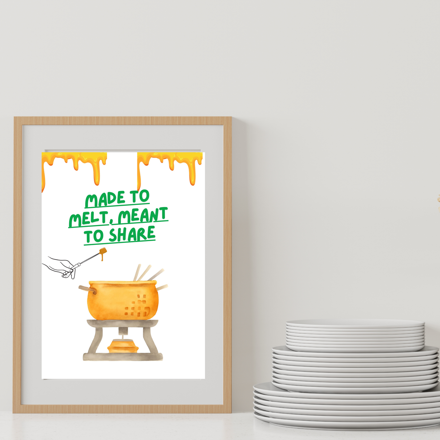 Cozy kitchen decor with warm food wall art print