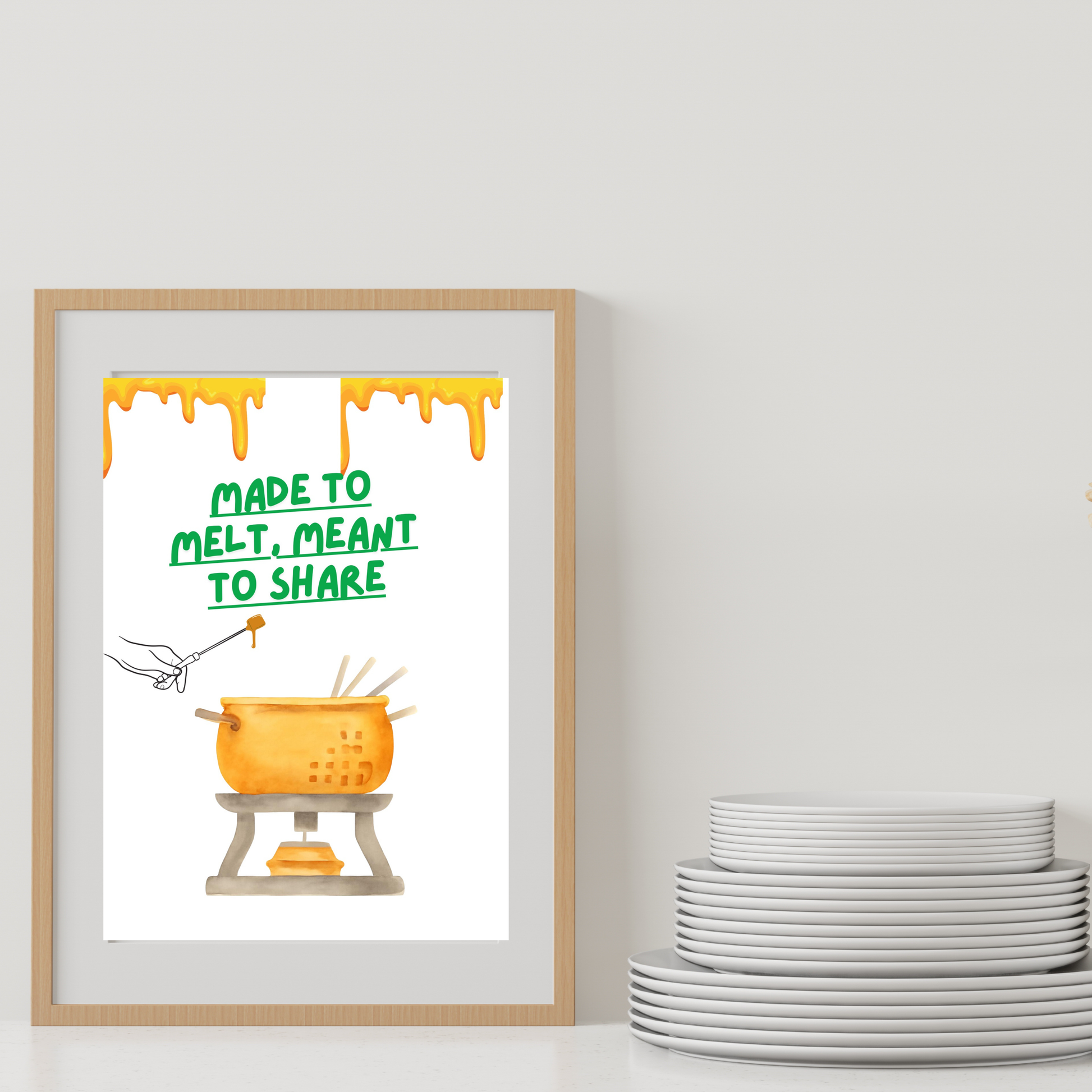 Cozy kitchen decor with warm food wall art print