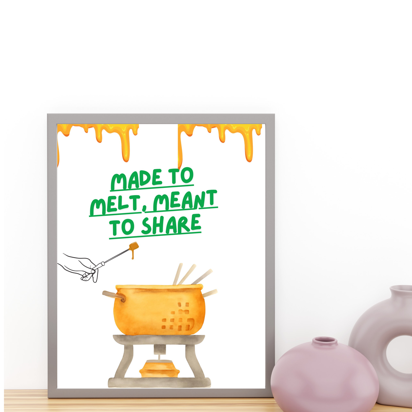 Cozy kitchen decor with warm food wall art print