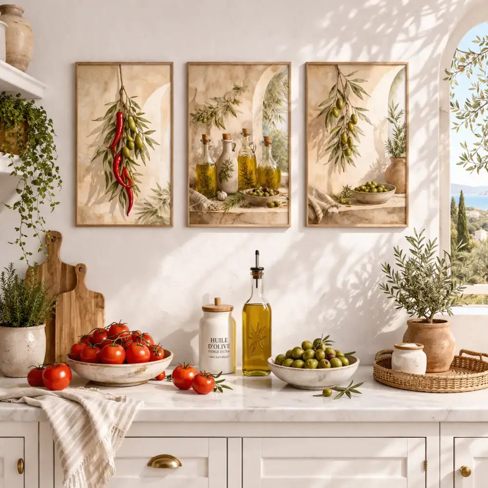 décoration murale cuisine avec affiche cuisine vintage élégante