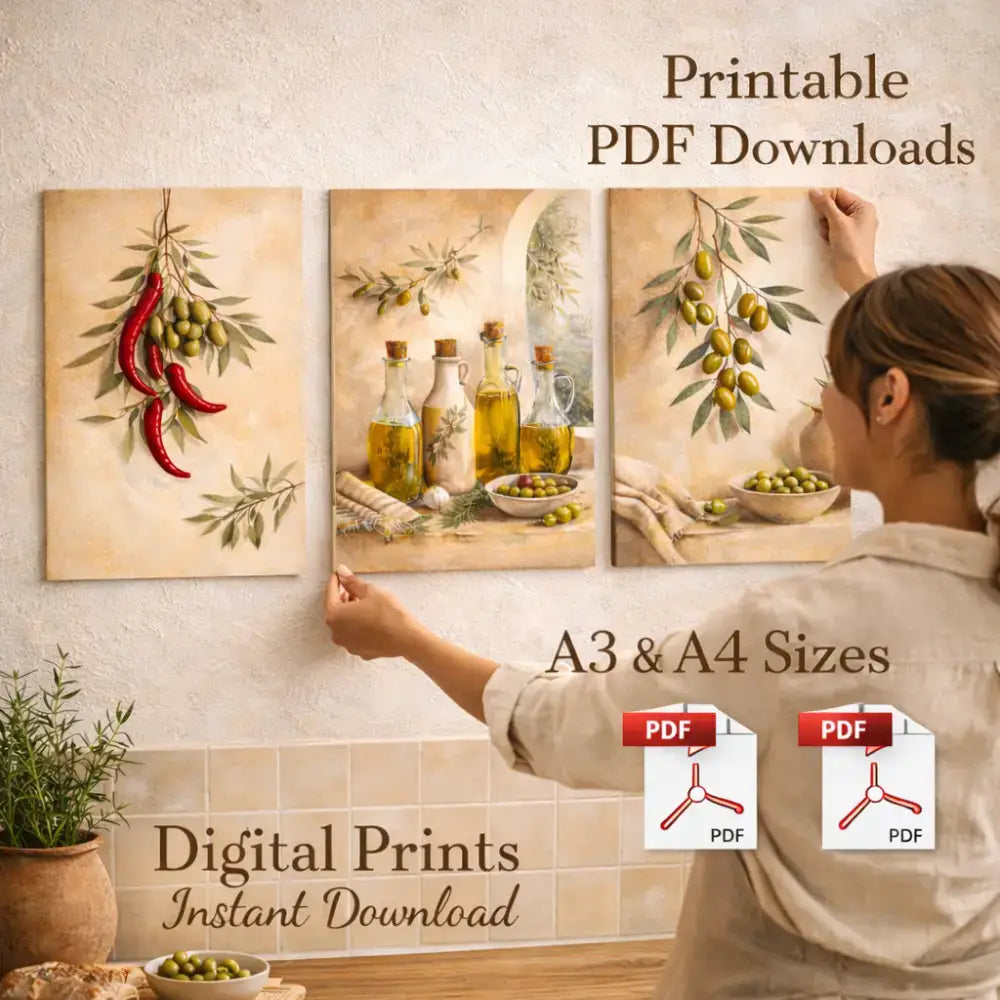 poster cuisine vintage piments rouges décoration cuisine élégante