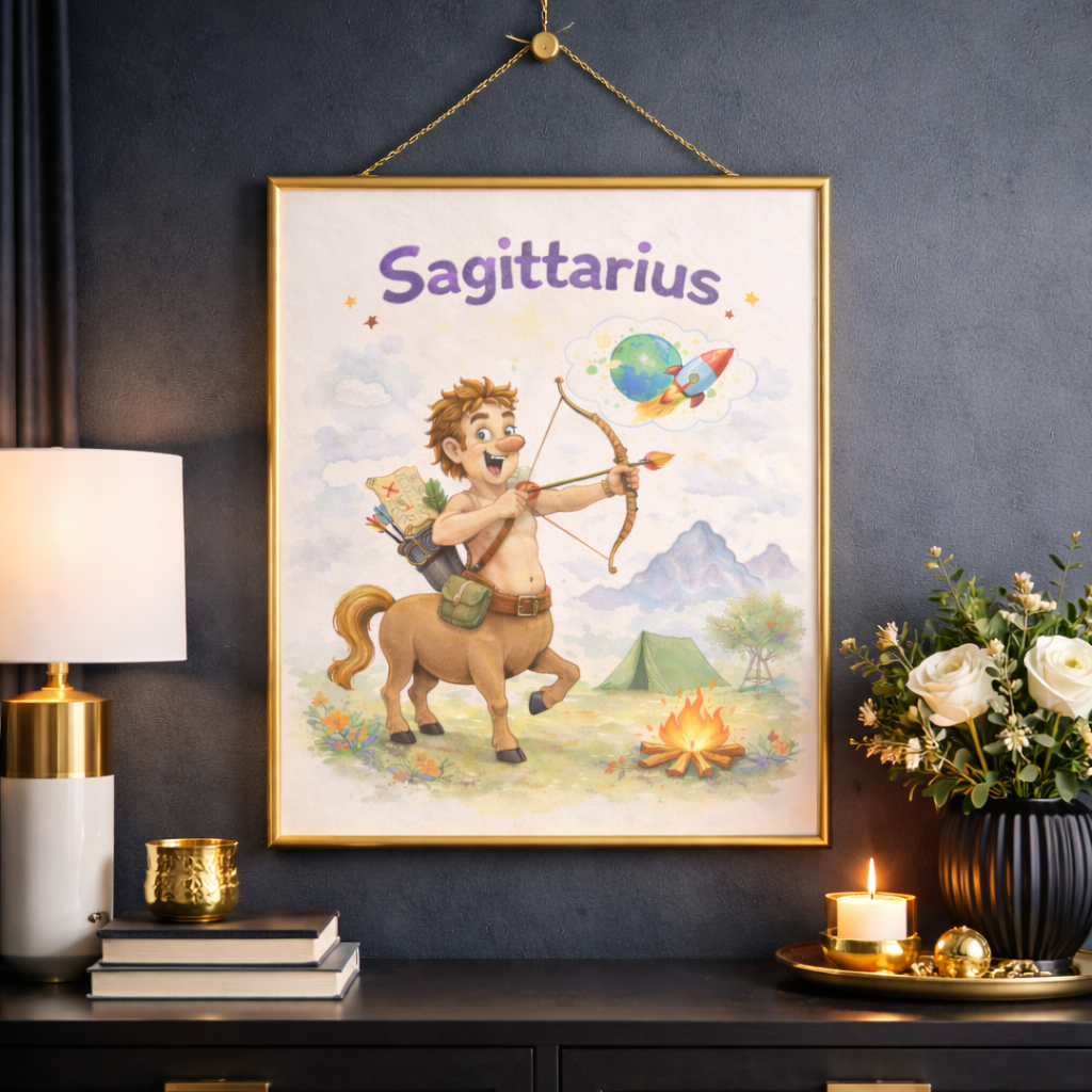 Decoration murale astrologie Sagittaire style scandinave