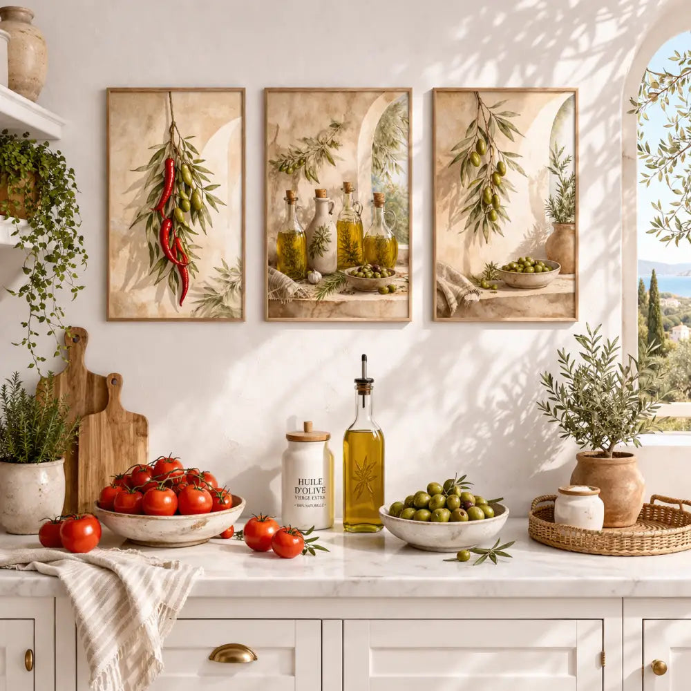 décoration murale cuisine avec affiche cuisine vintage élégante