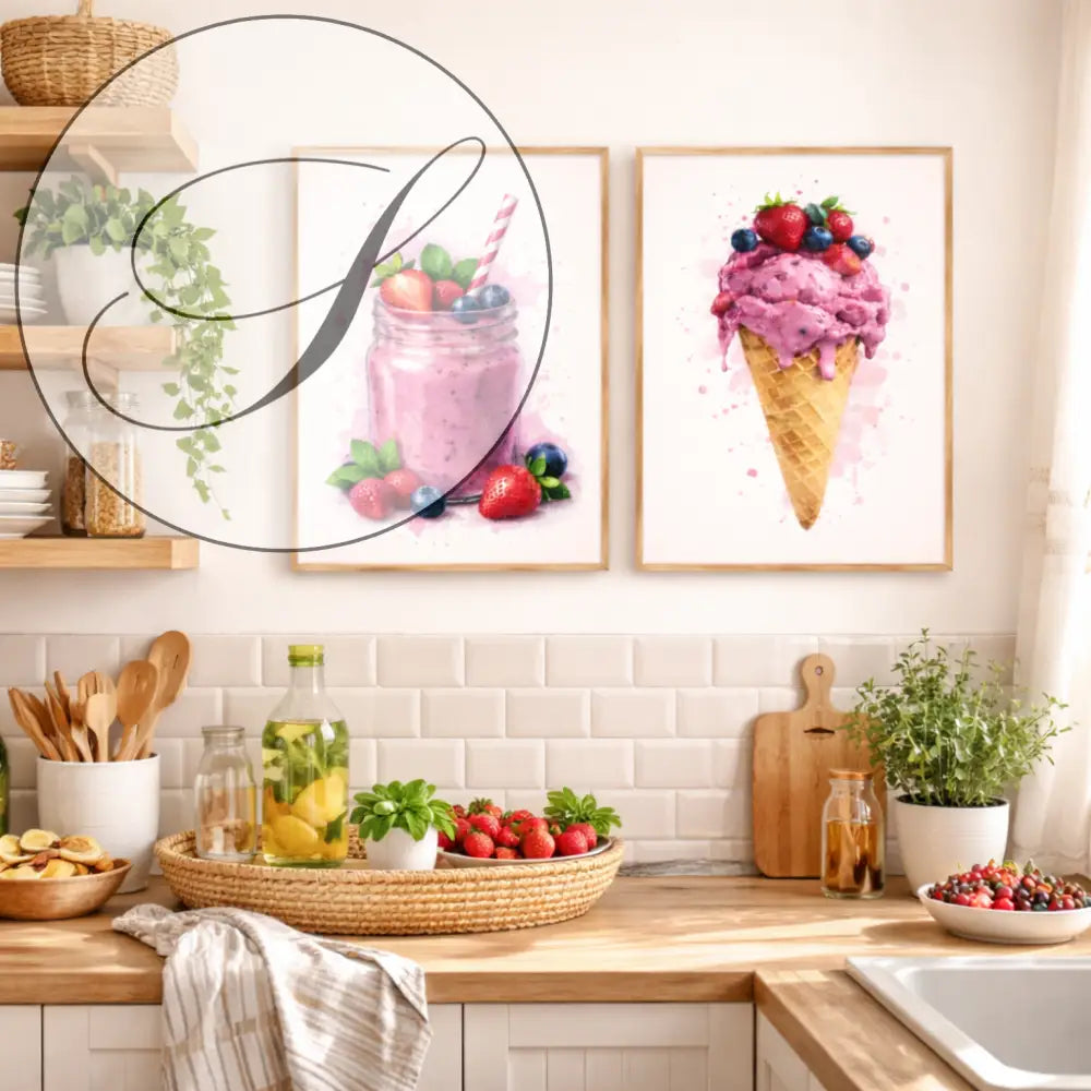 affiche fruits rouges cuisine scandinave décoration murale