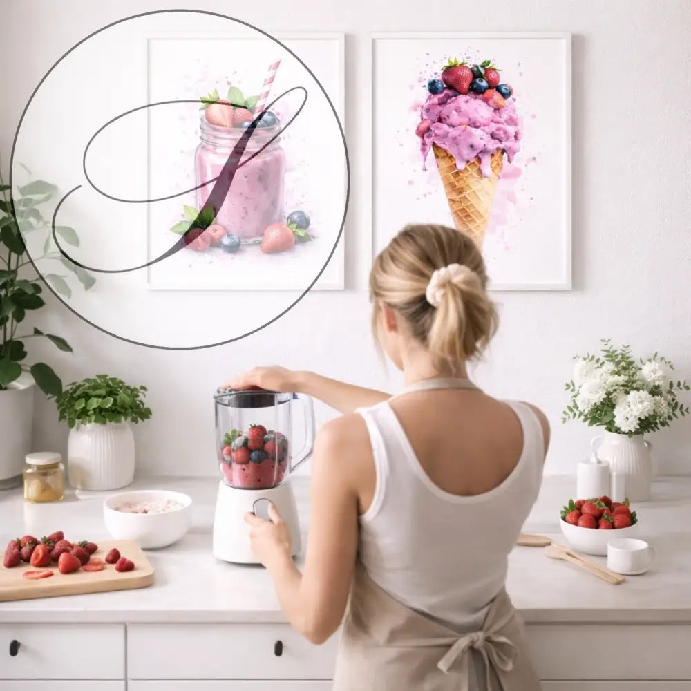 décoration salle à manger fruits rouges affiche cuisine