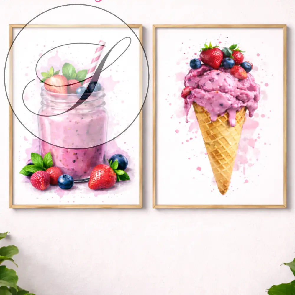 affiche fruits rouges décoration murale cuisine moderne