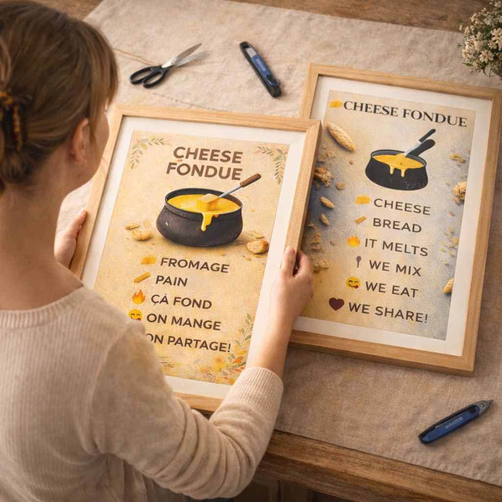 décoration murale Cheese Fondue Wall Art cosy en kitchen wall art chaleureux
