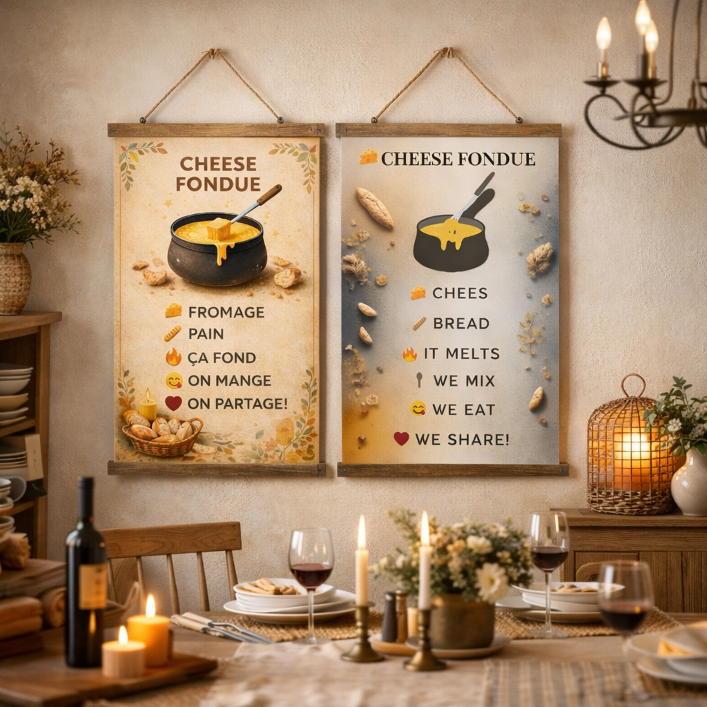 décoration murale Cheese Fondue Wall Art en kitchen wall art chaleureux 