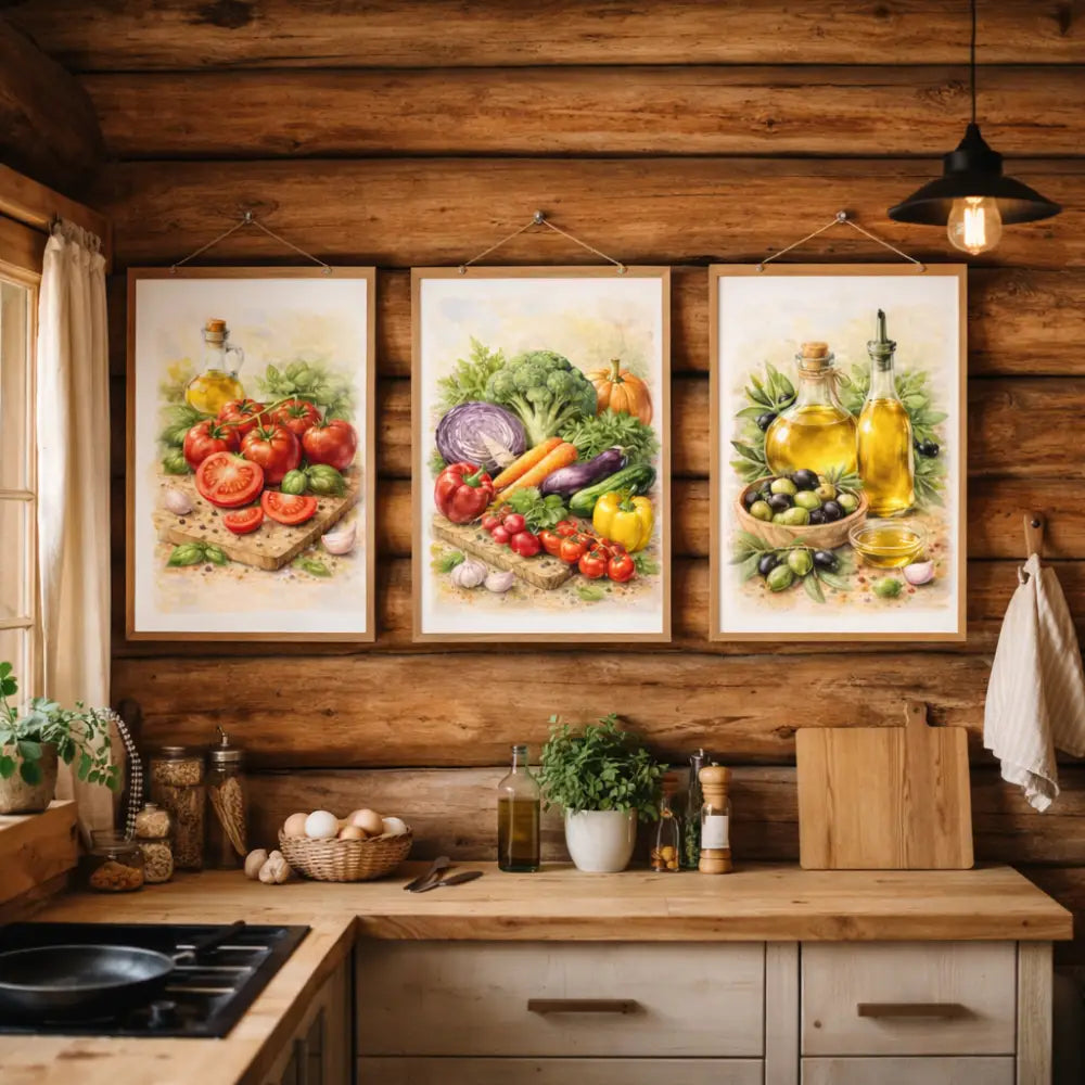 Décoration murale cuisine avec affiche illustrée