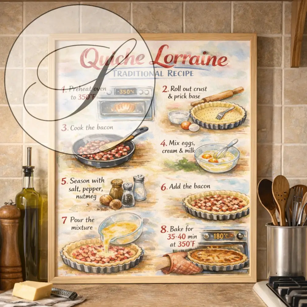 Recette traditionnelle Quiche Lorraine sans fromage - Liste des ingrédients et étapes de préparation 
