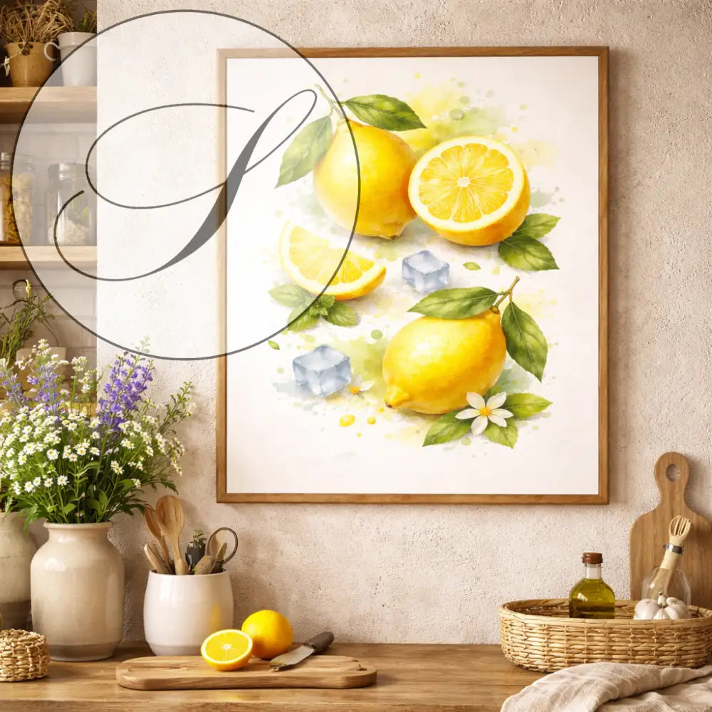 poster déco cuisine française citron style provençal déco murale gourmande