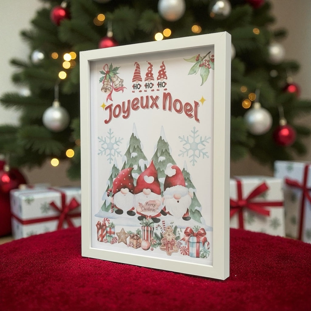 Poster Christmas inspiré de Paris encadré pour déco murale