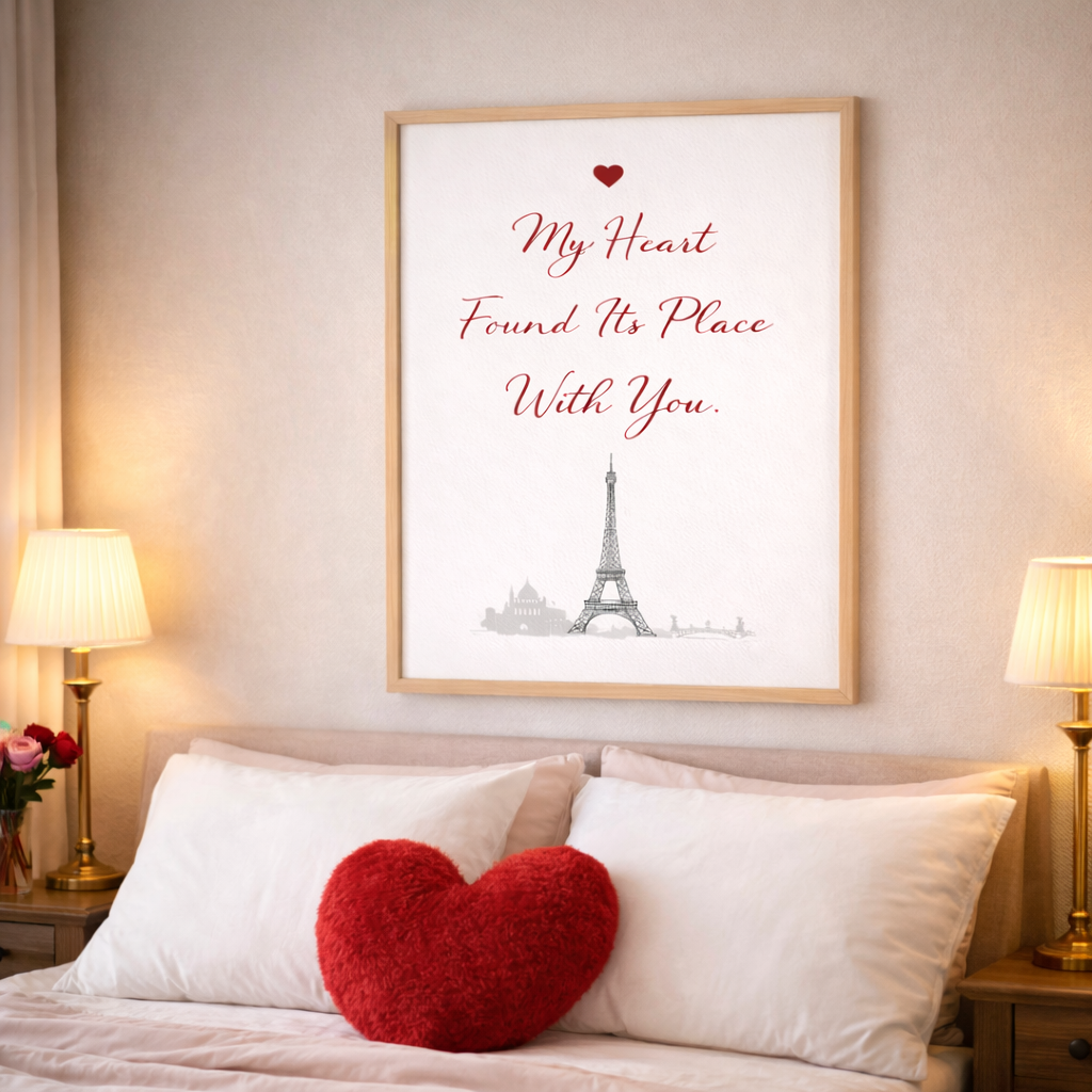 Décoration murale Saint Valentin avec affiche murale design moderne