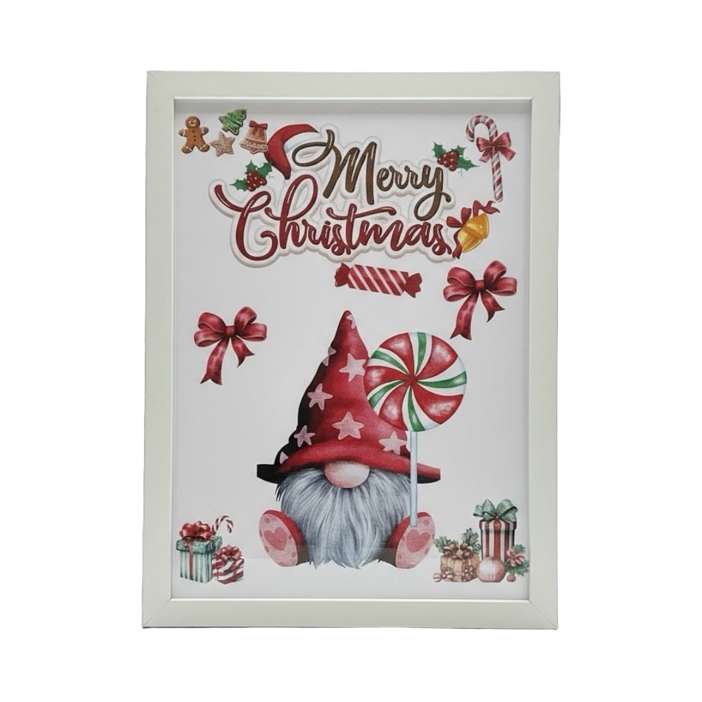 Décoration Noël murale, affiche de Noël encadrée