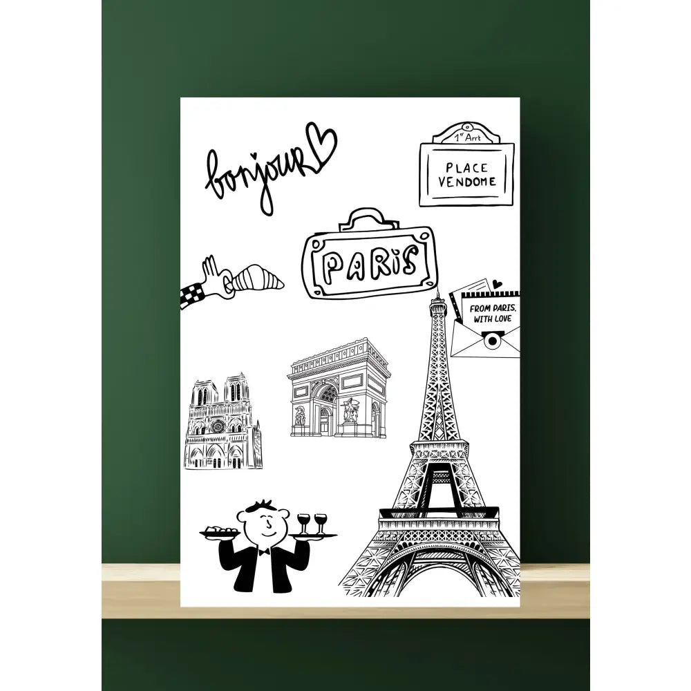 Poster Paris – Souvenir de Décoration Murale Art Mural Idée Cadeau - Affiche