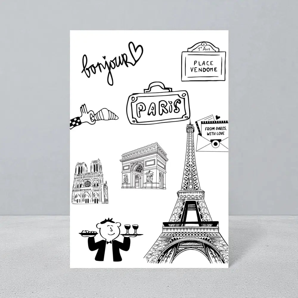 Poster Paris – Souvenir de Décoration Murale Art Mural Idée Cadeau - Affiche