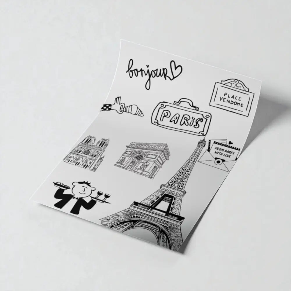 Poster Paris – Souvenir de Décoration Murale Art Mural Idée Cadeau - Affiche