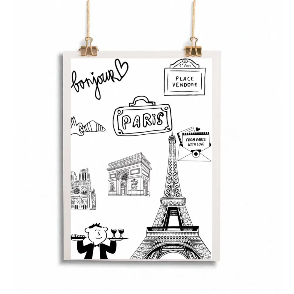 Poster Paris – Souvenir de Décoration Murale Art Mural Idée Cadeau - Affiche