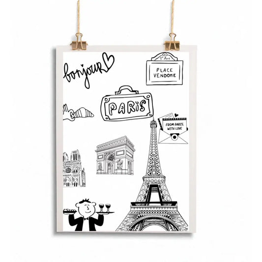 Poster Paris – Souvenir de Décoration Murale Art Mural Idée Cadeau - Affiche