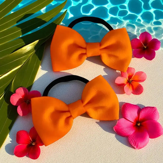 Ensemble de deux élastiques cheveux ORANGE - Chouchous enfants