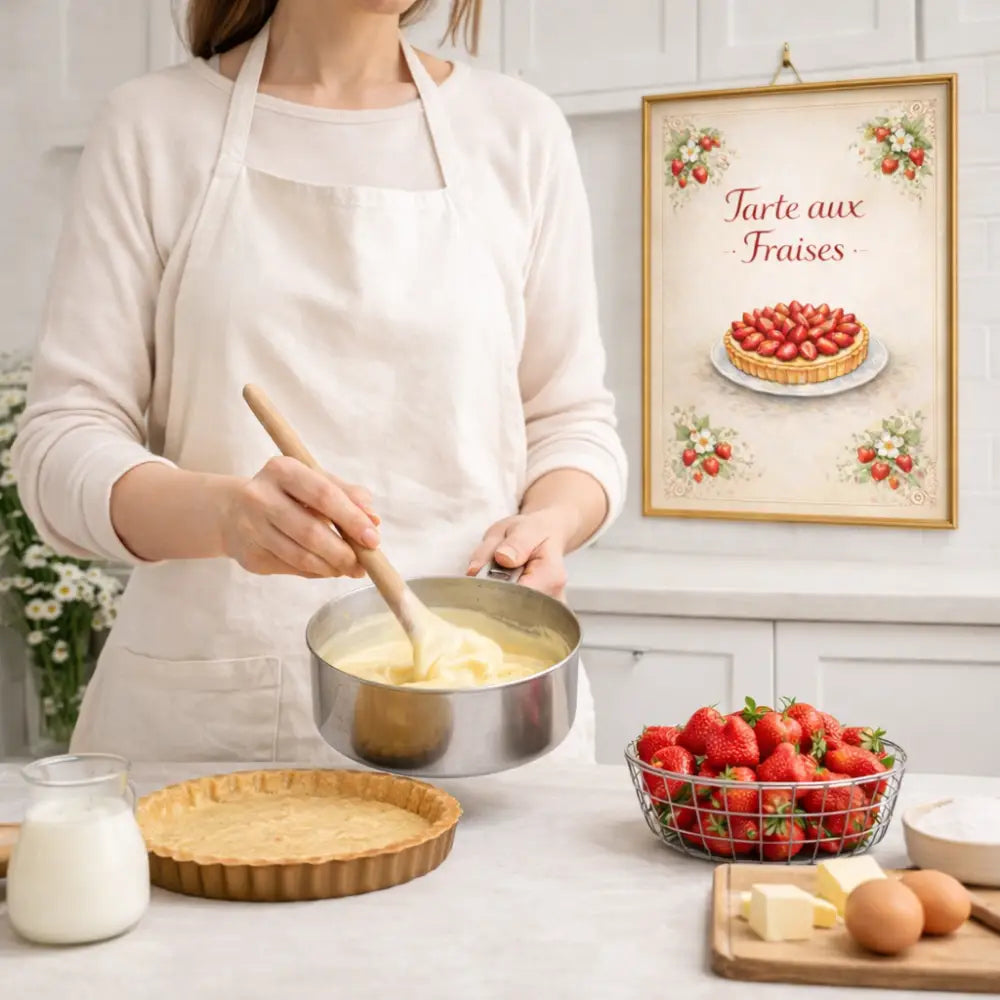 Poster pâtisserie tarte aux fraises printable décoration cuisine