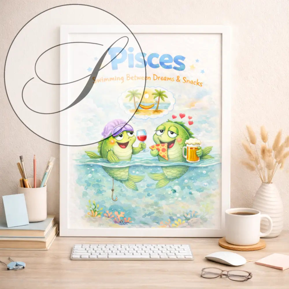 Affiche Poissons noir et blanc - Cadeau homme minimaliste et élégant