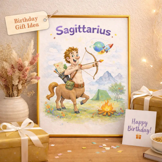 Affiche Sagittaire moderne cadeau signe astrologique anniversaire femme
