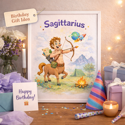 Idée cadeau anniversaire femme affiche zodiaque Sagittaire