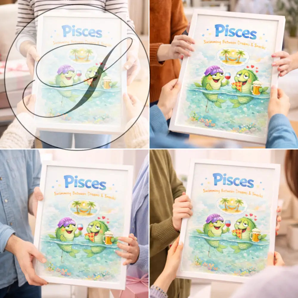Affiche Poissons personnalisée avec message - Cadeau d'anniversaire unique