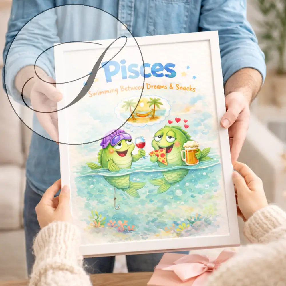 Affiche Poissons pastel - Idée cadeau femme kawaii et poétique