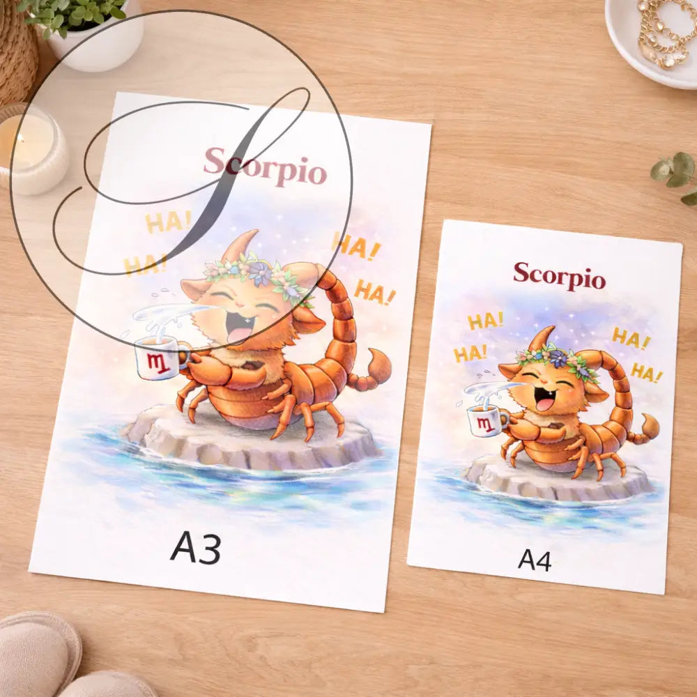 Affiche Scorpion encadrée au mur, décoration astrologie