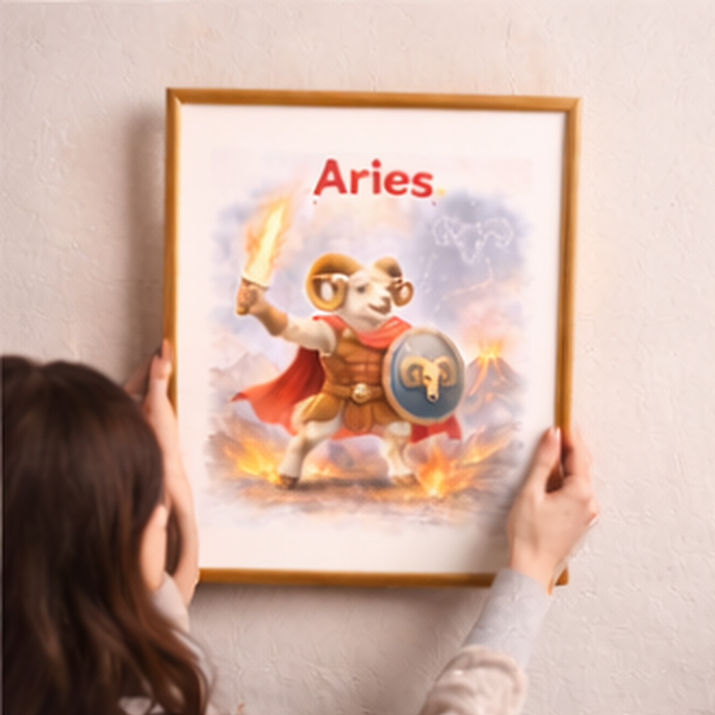 Idee cadeau femme Belier affiche astrologique elegante