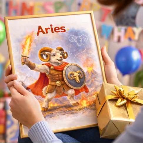 Idee cadeau femme et homme Belier affiche astrologique moderne usage personnel uniquement