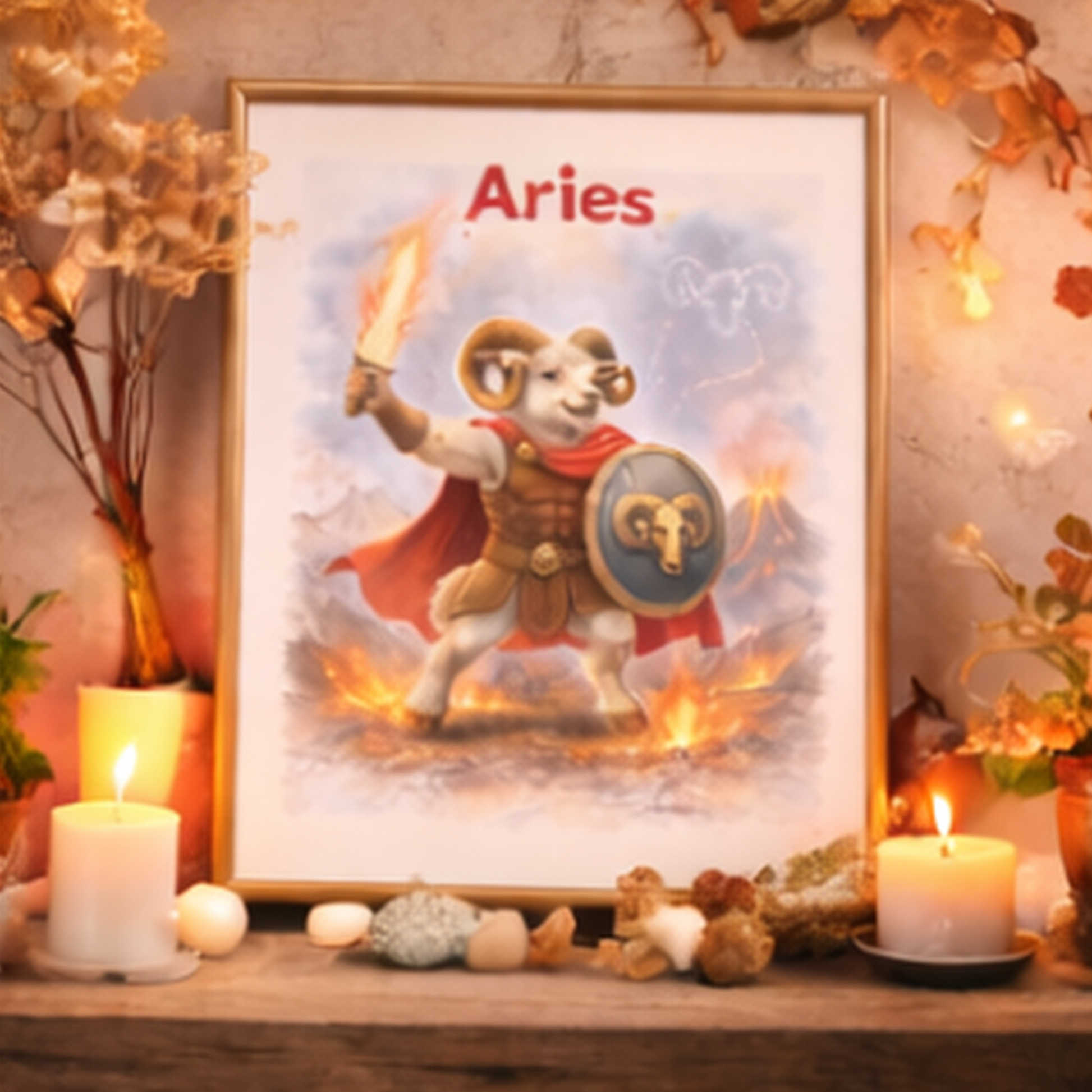 Idee cadeau homme Belier poster signe astrologique