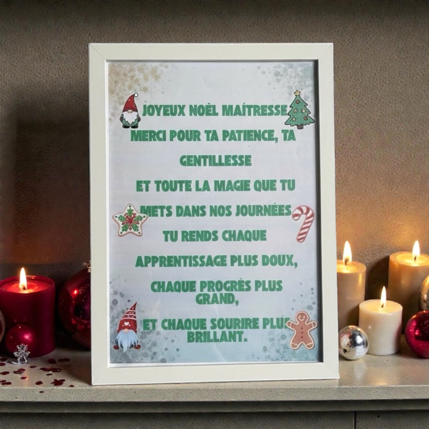 Idée cadeau Noël maîtresse – décoration scolaire