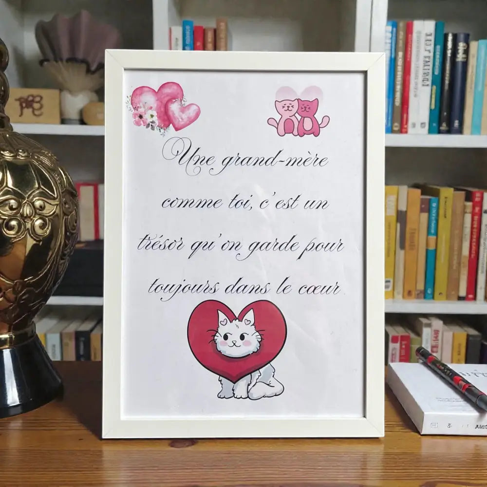 Poster tendre utilisé comme idée cadeau Noël Mamie.