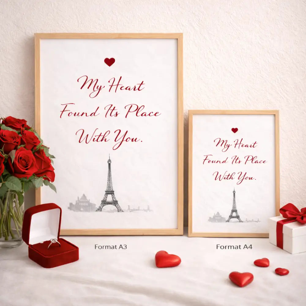 Cadeau Saint Valentin élégant sous forme d’affiche murale décorative