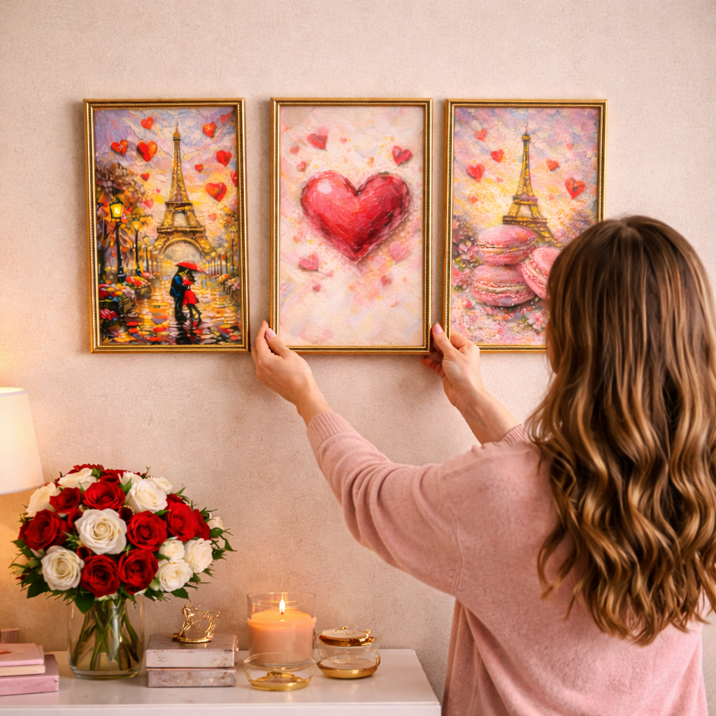 idee Cadeau Saint Valentin murale salon élégante avec affiches murales amour