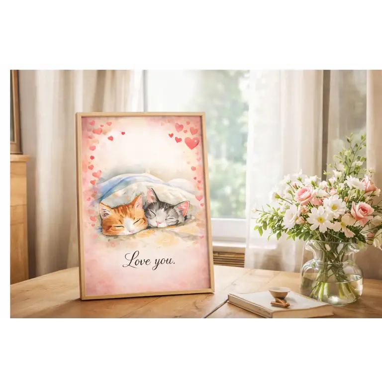 Idée cadeau Saint Valentin affiche décorative en poster download mural