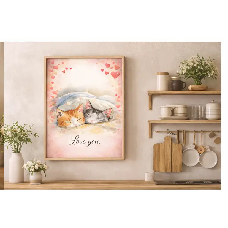 Poster download amour pour décoration murale cadeau Saint Valentin