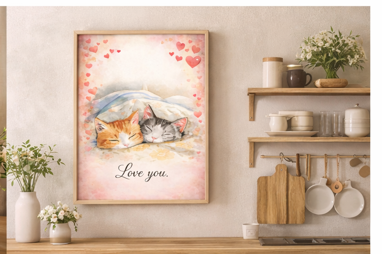 Poster download amour pour décoration murale cadeau Saint Valentin