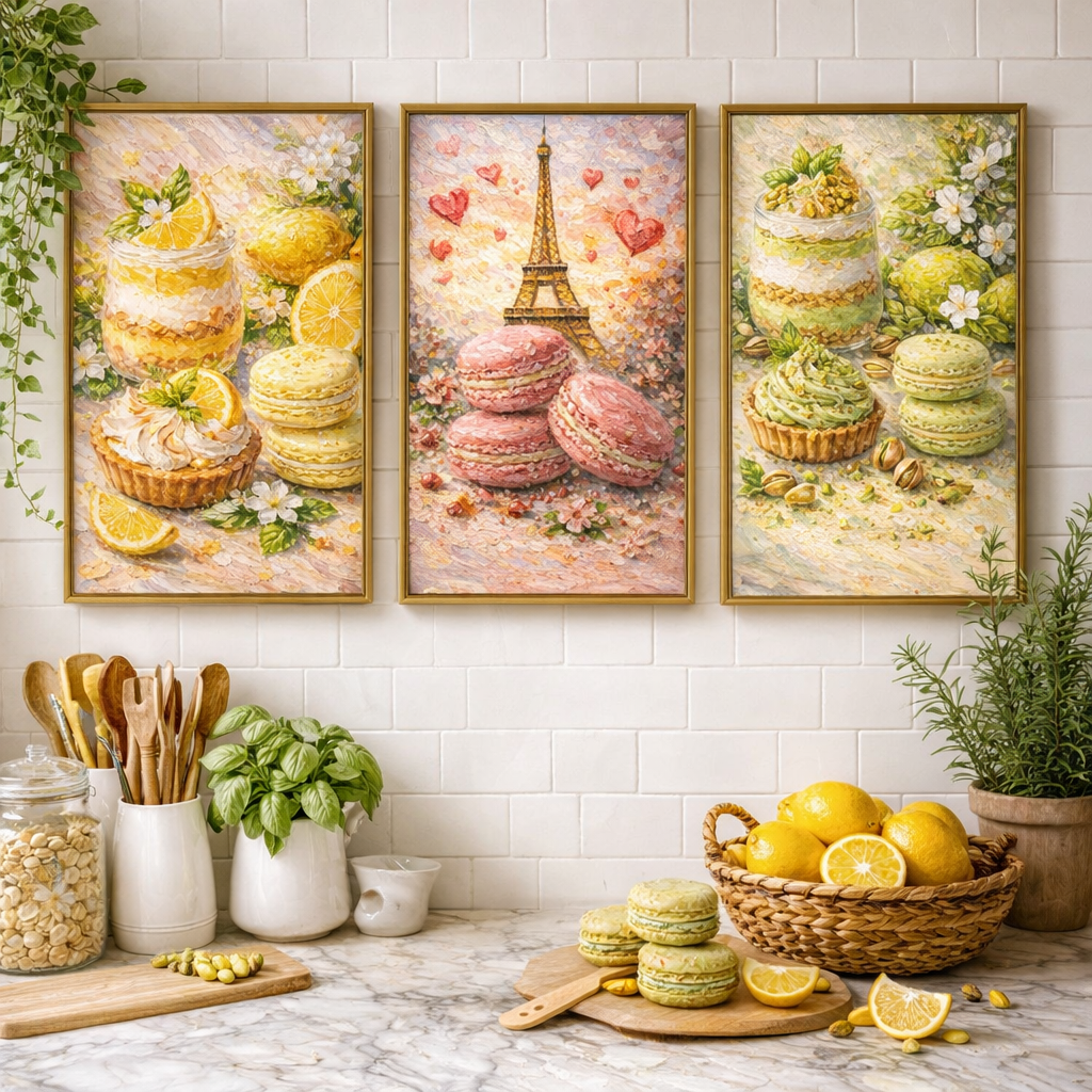 Impression affiche cuisine macarons
