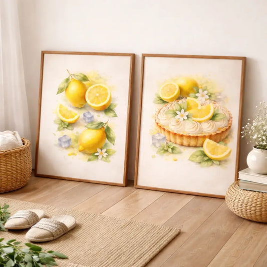 Décoration murale cuisine citron affiche cuisine moderne

