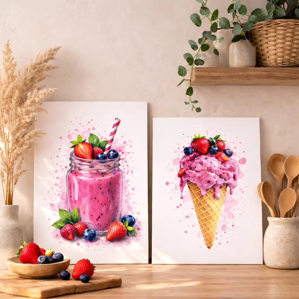 deco mur cuisine fruits rouges minimaliste moderne