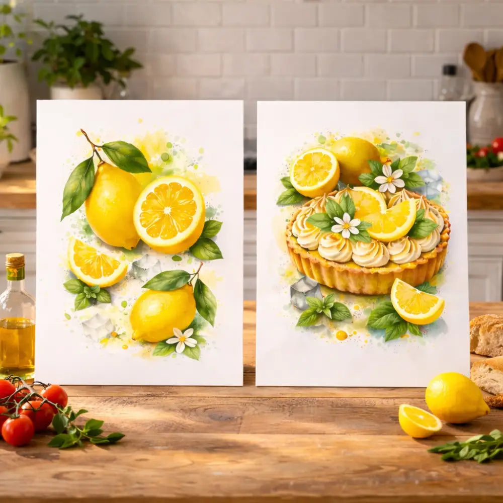 déco murale cuisine citron colorée moderne