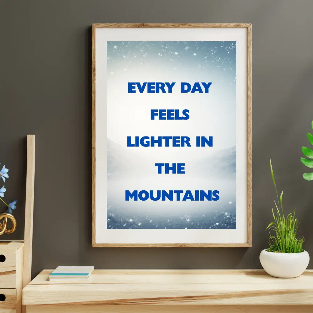 Scandinavian style printable mountain wall decor with minimalist design