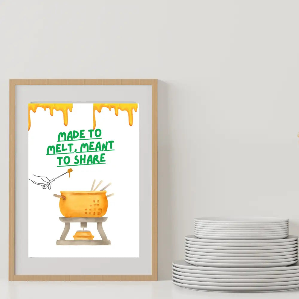 Cozy kitchen decor with warm food wall art print
