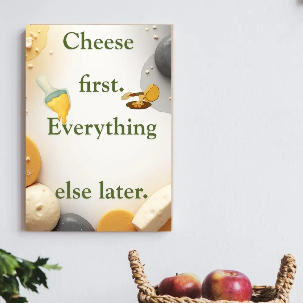 Raclette restaurant wall art cozy winter food poster
