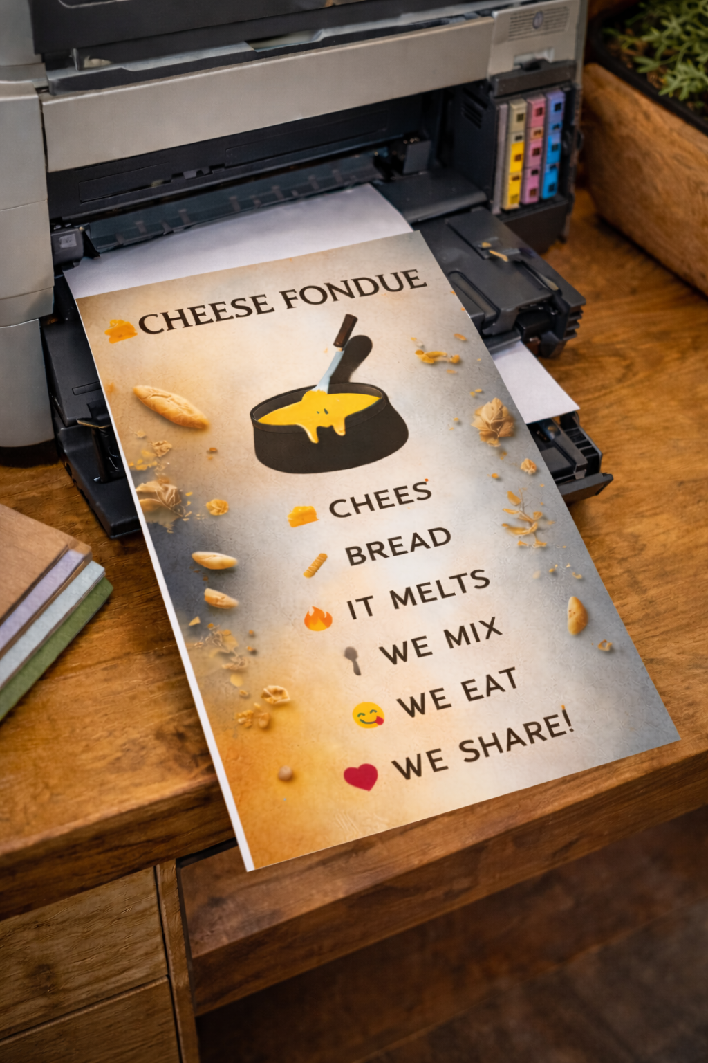 kitchen wall art cheese fondue pour restaurant en décoration murale
