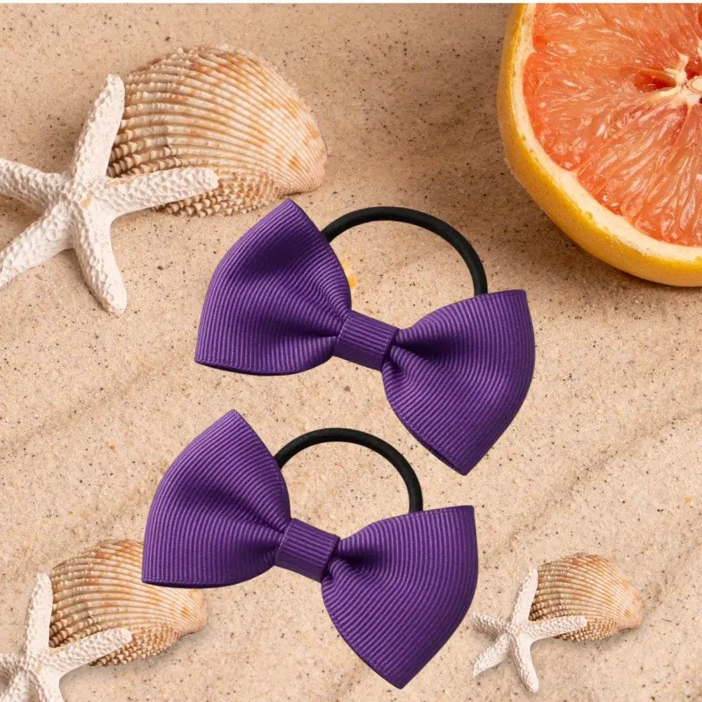 Lot de 2 Élastiques Cheveux Enfant – Nœud Papillon Violet - Chouchous enfants